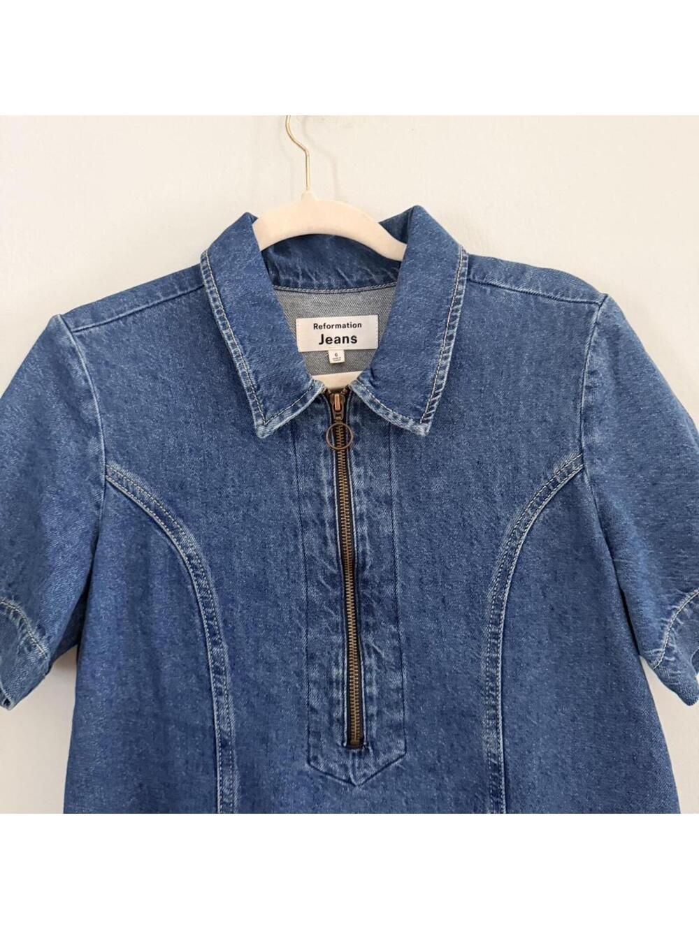 Reformation Loeb Denim Mini Dress - Picture 3 of 4